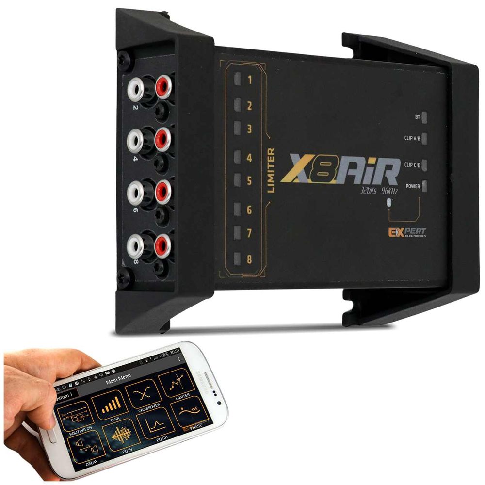 Processador Crossover Expert X8 Air Connect Bluetooth 8 Canais 28 Bandas Aplicativo Menor preço em Processador Crossover Expert X8 Air Connect Bluetooth 8 Canais 28 Bandas Aplicativo