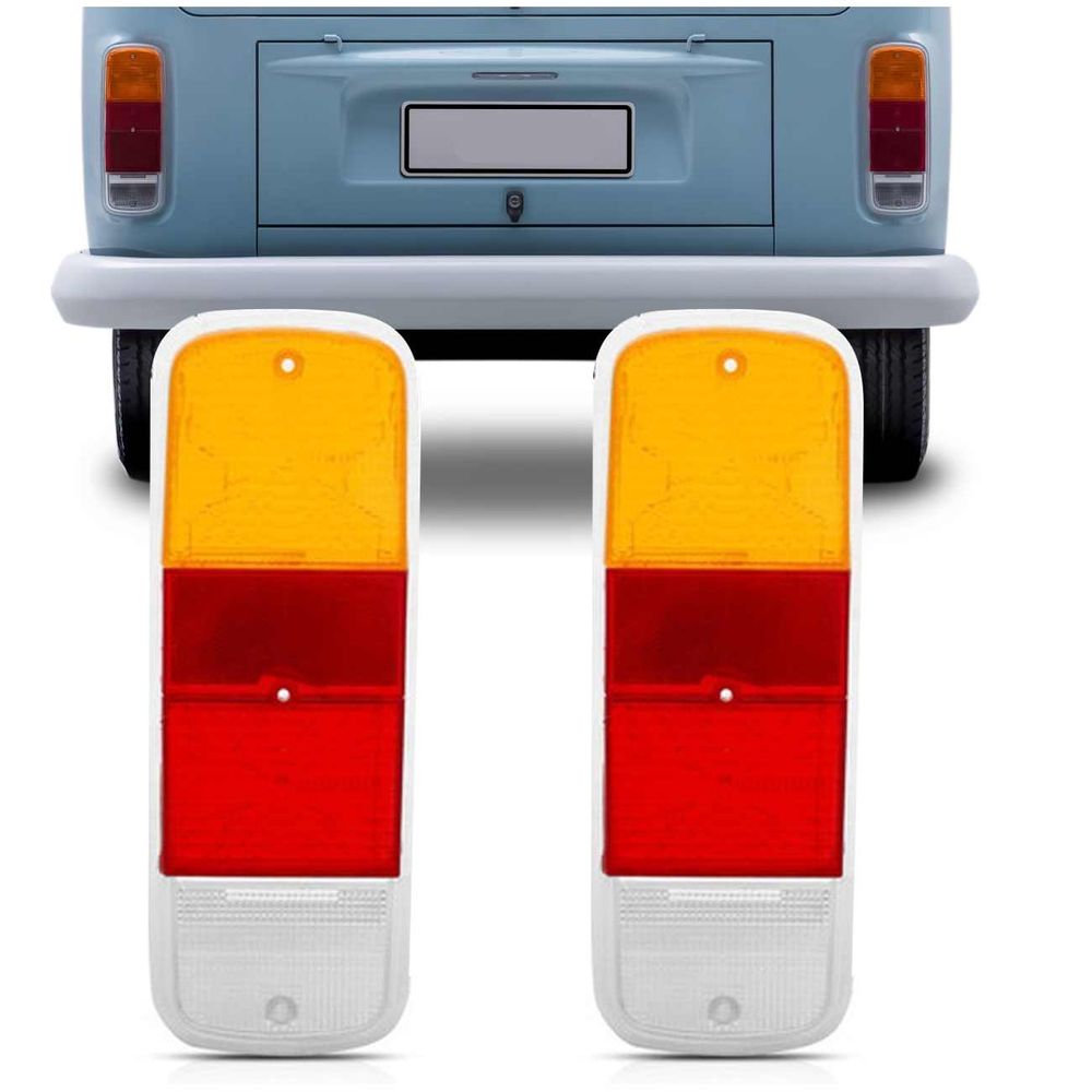 Lente Lanterna Traseira Kombi 1975 a 2009 Tricolor Âmbar Menor preço em Lente Lanterna Traseira Kombi 1975 a 2009 Tricolor Âmbar