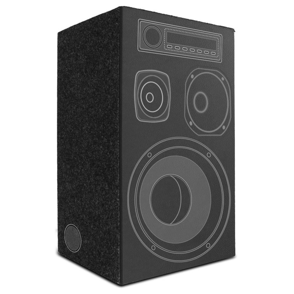 Caixa de Som Trio Dutada Alto Falante 12" MP3 Player 1 Tweeter 1 Corneta 46 Litros Carpete Grafite Menor preço em Caixa de Som Trio Dutada Alto Falante 12" MP3 Player 1 Tweeter 1 Corneta 46 Litros Carpete Grafite