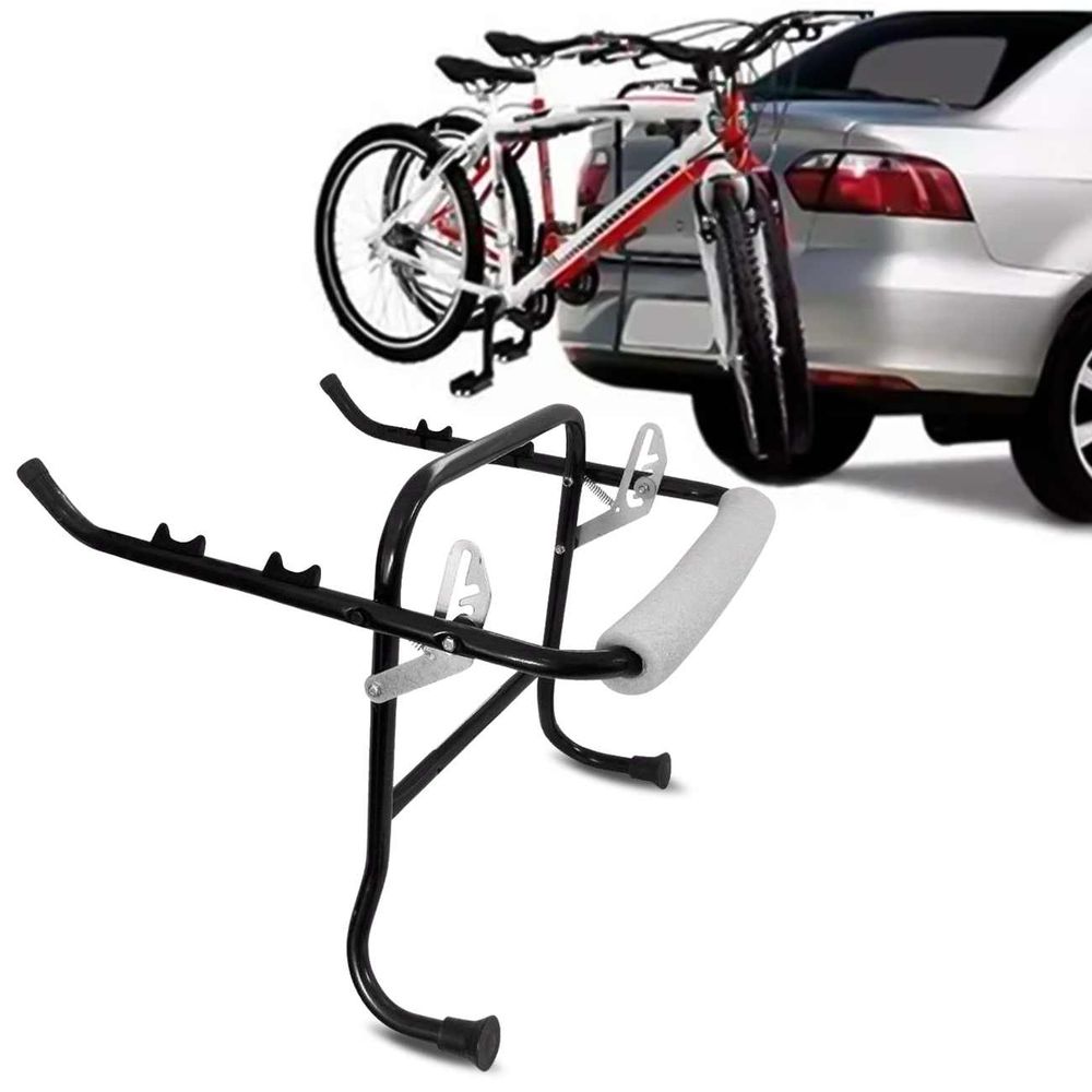 Suporte Transbike 2 Bicicletas Para Porta Malas Metal Lini com Alça e Pulseira de Borracha Menor preço em Suporte Transbike 2 Bicicletas Para Porta Malas Metal Lini com Alça e Pulseira de Borracha