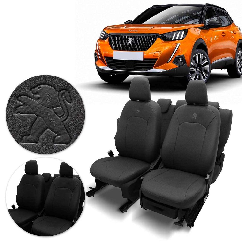 Capa de Banco Couro Ecológico Peugeot 2008 208 2018 a 2022 Preto Grafite Encosto e Assento Inteiriço Menor preço em Capa de Banco Couro Ecológico Peugeot 2008 208 2018 a 2022 Preto Grafite Encosto e Assento Inteiriço