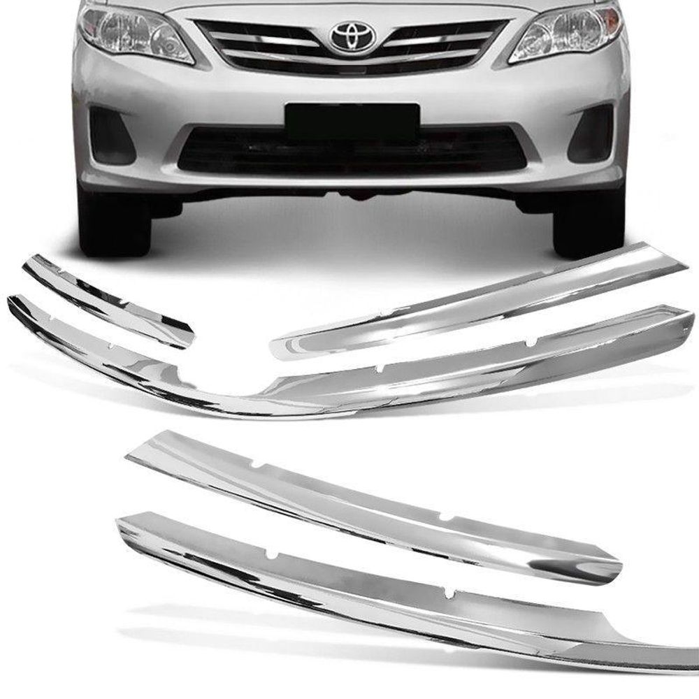 Aplique da Grade Frontal Corolla 2012 a 2014 Cromado Menor preço em Aplique da Grade Frontal Corolla 2012 a 2014 Cromado
