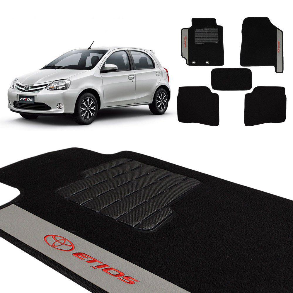 Jogo de Tapete Carpete Etios 2013 a 2015 Preto Bordado 5 Pçs Menor preço em Jogo de Tapete Carpete Etios 2013 a 2015 Preto Bordado 5 Pçs