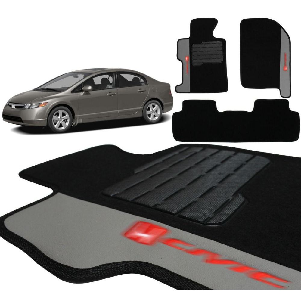 Jogo De Tapetes Carpete New Civic 2007 a 2013 Preto Bordado 3 Peças Menor preço em Jogo De Tapetes Carpete New Civic 2007 a 2013 Preto Bordado 3 Peças