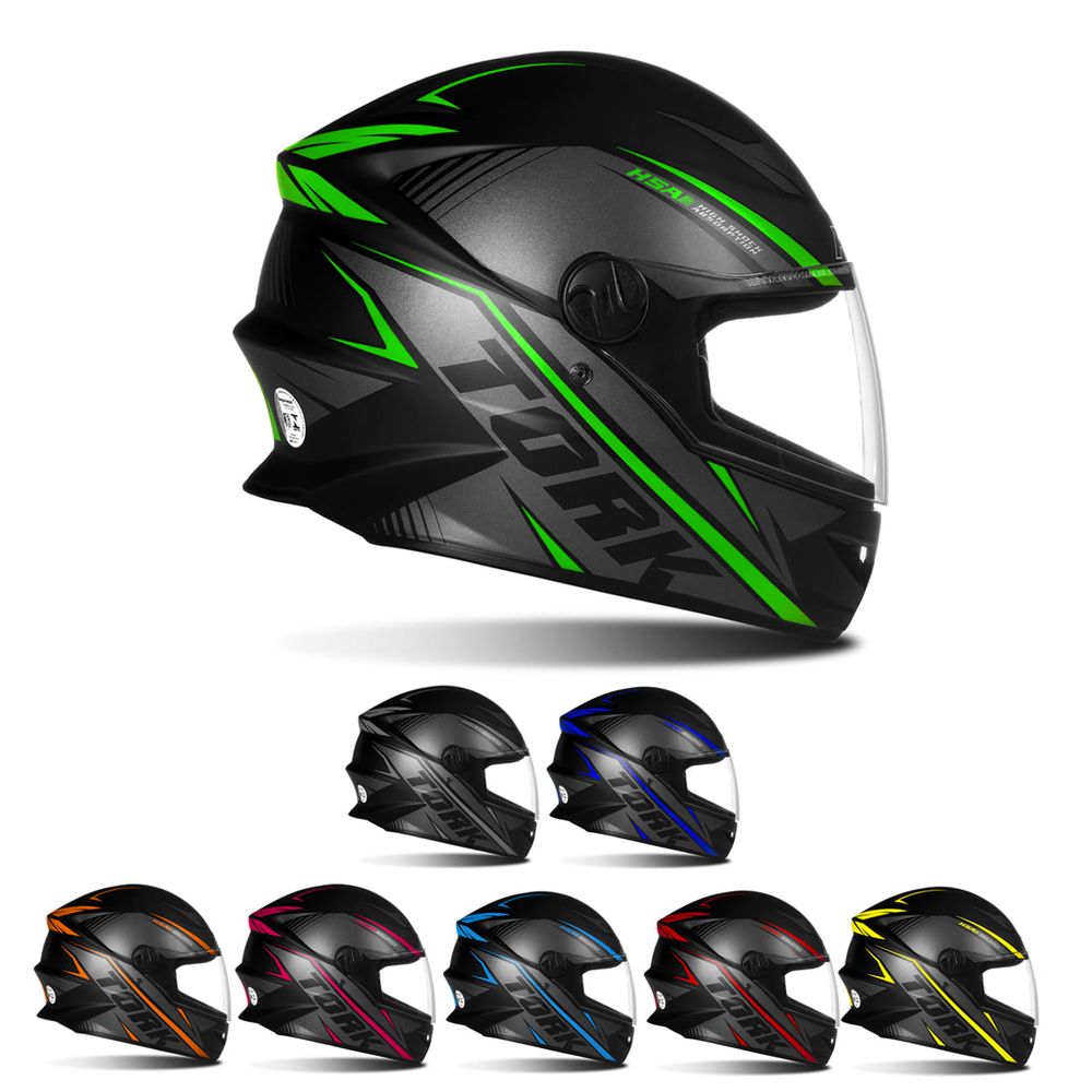 Capacete Moto Fechado R8 Pro Tork Várias Cores Fundo Preto com Viseira Cristal Menor preço em Capacete Moto Fechado R8 Pro Tork Várias Cores Fundo Preto com Viseira Cristal