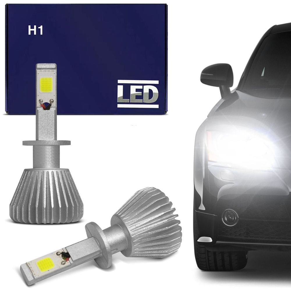 Par Lâmpadas Super LED H1 H3 H4 H7 H8 H11 H27 HB3 HB4 6000K 6400LM Shocklight Headlight 2D Menor preço em Par Lâmpadas Super LED H1 H3 H4 H7 H8 H11 H27 HB3 HB4 6000K 6400LM Shocklight Headlight 2D