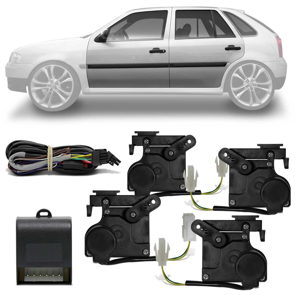 Kit Trava Elétrica Específica Gol G4 2006 a 2013 4 Portas Completa Mono Serventia Plug and Play Menor preço em Kit Trava Elétrica Específica Gol G4 2006 a 2013 4 Portas Completa Mono Serventia Plug and Play