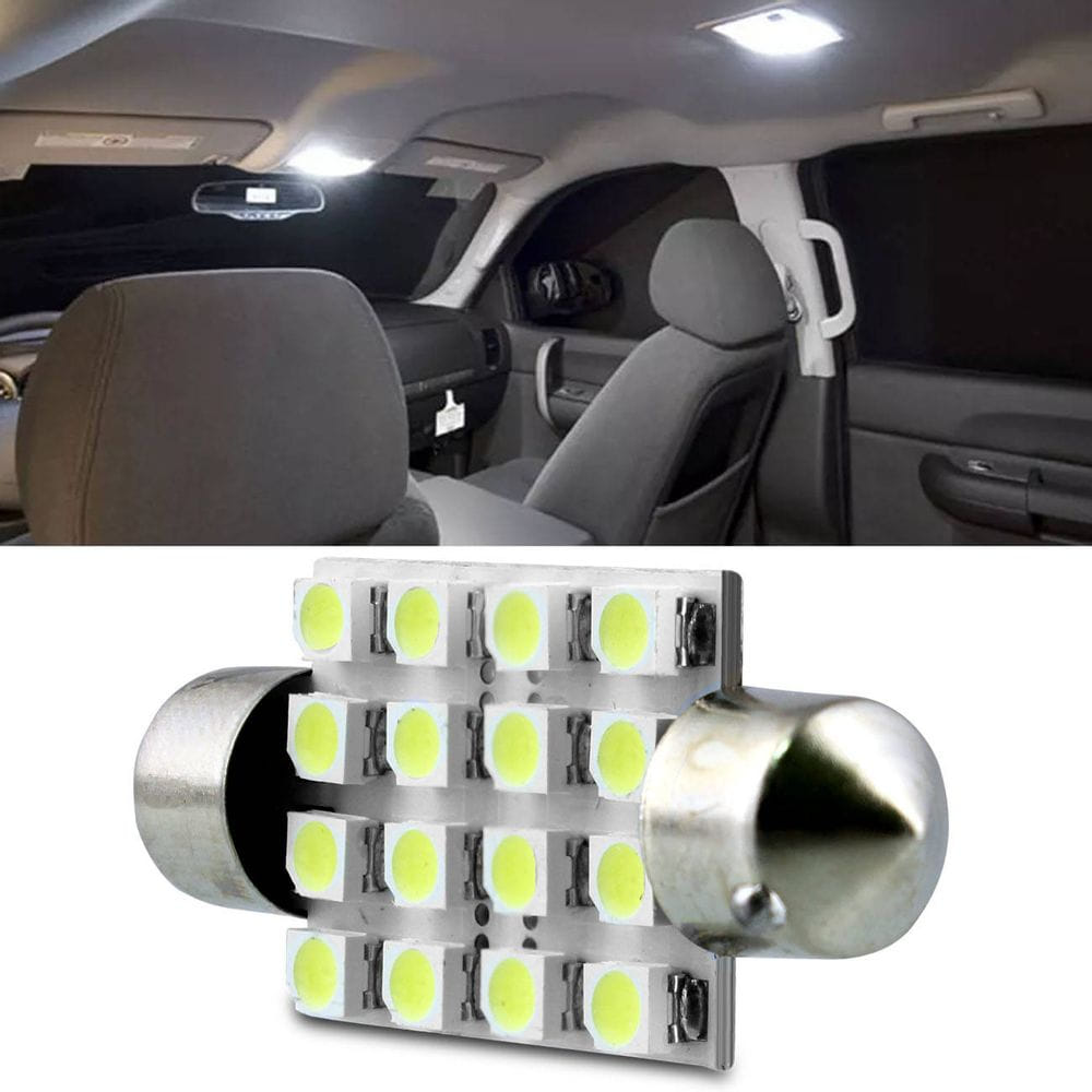 Lâmpada Torpedo LED 16 LEDs 6000K 31mm 36mm 39mm 41mm Menor preço em Lâmpada Torpedo LED 16 LEDs 6000K 31mm 36mm 39mm 41mm