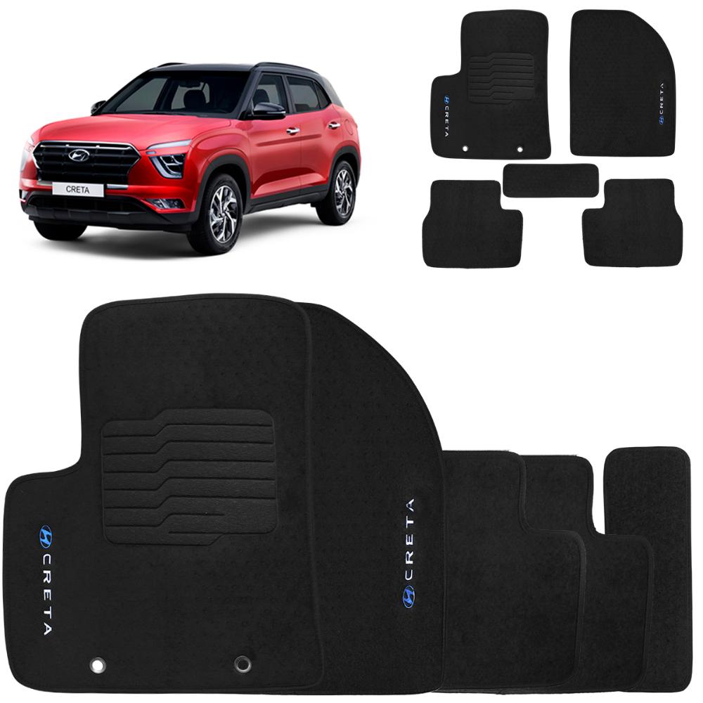Jogo de Tapete Carpete Hyundai Creta 2022 2023 Preto 5 Peças Menor preço em Jogo de Tapete Carpete Hyundai Creta 2022 2023 Preto 5 Peças