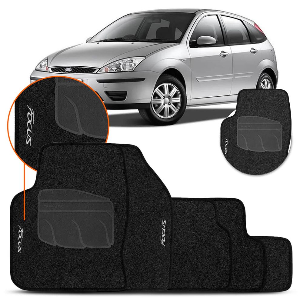 Jogo Tapete Carpete Focus Hatch Sedan 2004 a 2019 Logo Bordada 5 Peças Menor preço em Jogo Tapete Carpete Focus Hatch Sedan 2004 a 2019 Logo Bordada 5 Peças