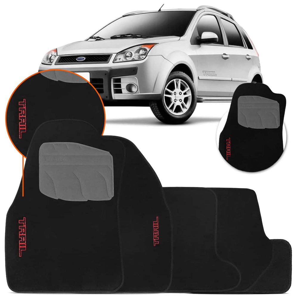 Jogo Tapete Carpete Fiesta Hatch Sedan Trail 2004 a 2019 Logo Bordada 5 Peças Menor preço em Jogo Tapete Carpete Fiesta Hatch Sedan Trail 2004 a 2019 Logo Bordada 5 Peças