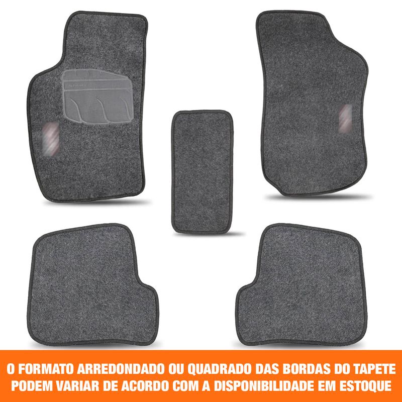 Jogo de tapete Carpete Uno 2011 2012 a 2018 2019 Preto 5 Peças