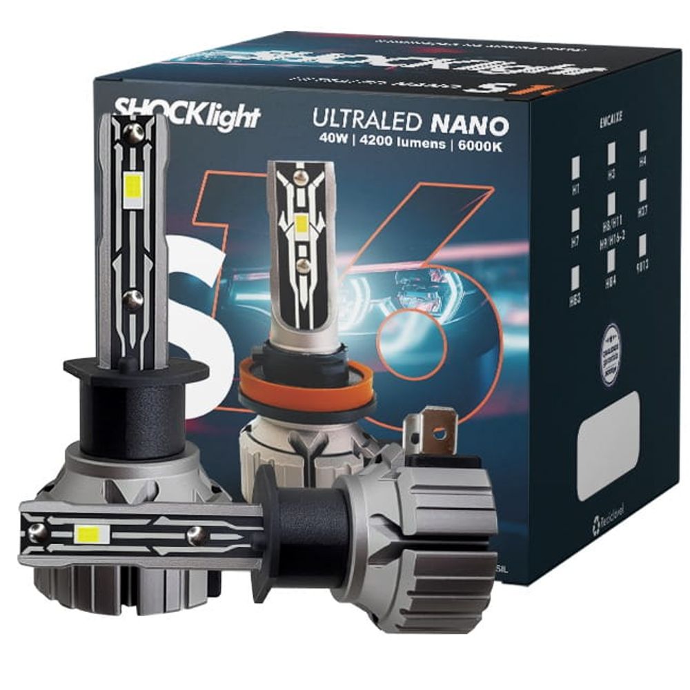 Par Lâmpada Ultraled S17 Shocklight H1 H3 H4 H7 H8 H9 H11 H16-2 H16 H27 Hb3 Hb4 9012 6000K 12V 55W Menor preço em Par Lâmpada Ultraled S17 Shocklight H1 H3 H4 H7 H8 H9 H11 H16-2 H16 H27 Hb3 Hb4 9012 6000K 12V 55W