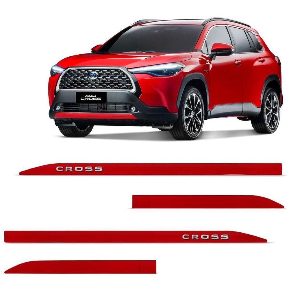 Friso Lateral Corolla Cross 2021 2022 Vermelho Granada Alto Relevo Flash Menor preço em Friso Lateral Corolla Cross 2021 2022 Vermelho Granada Alto Relevo Flash