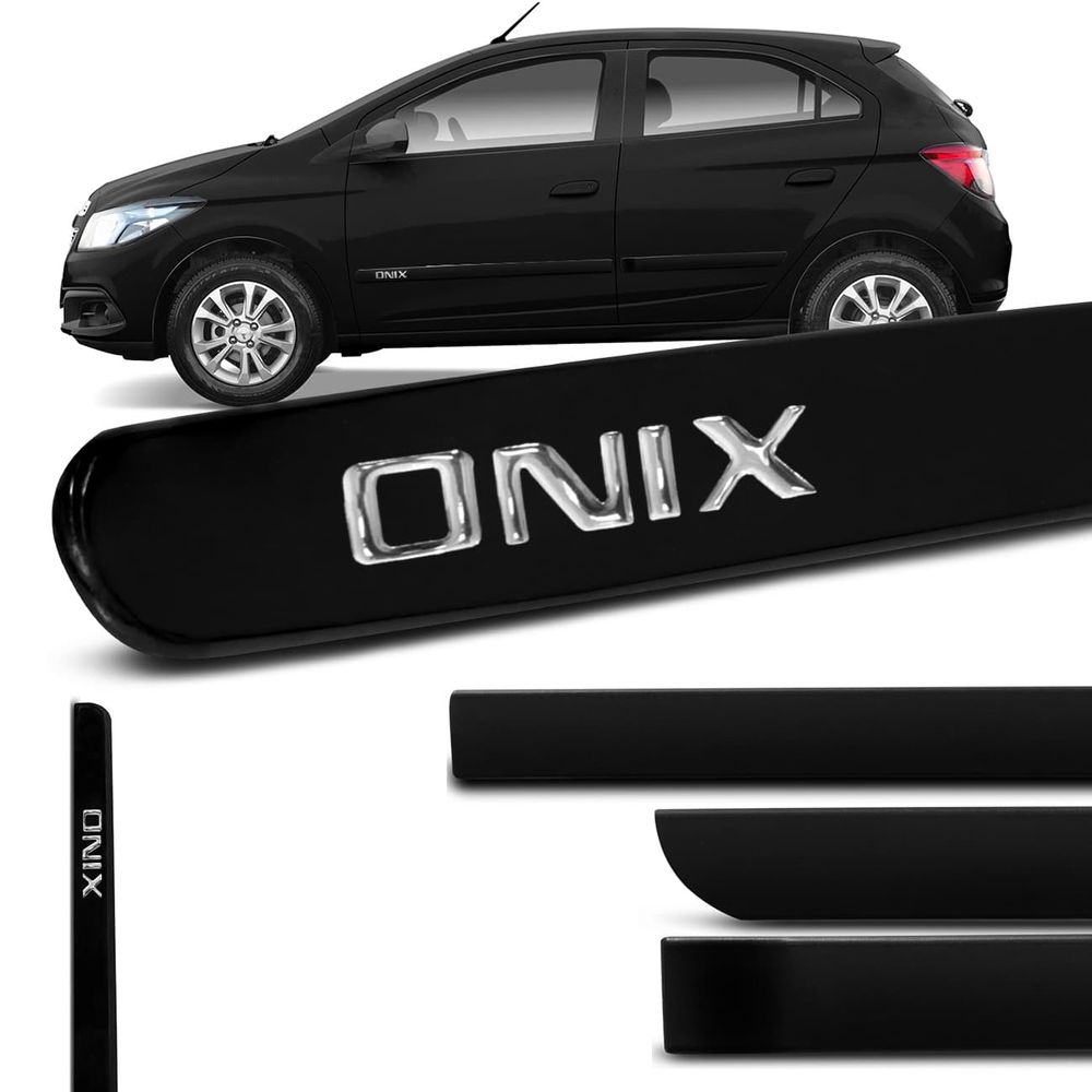 Jogo Friso Lateral Onix 2012 a 2018 Preto - Connect Parts