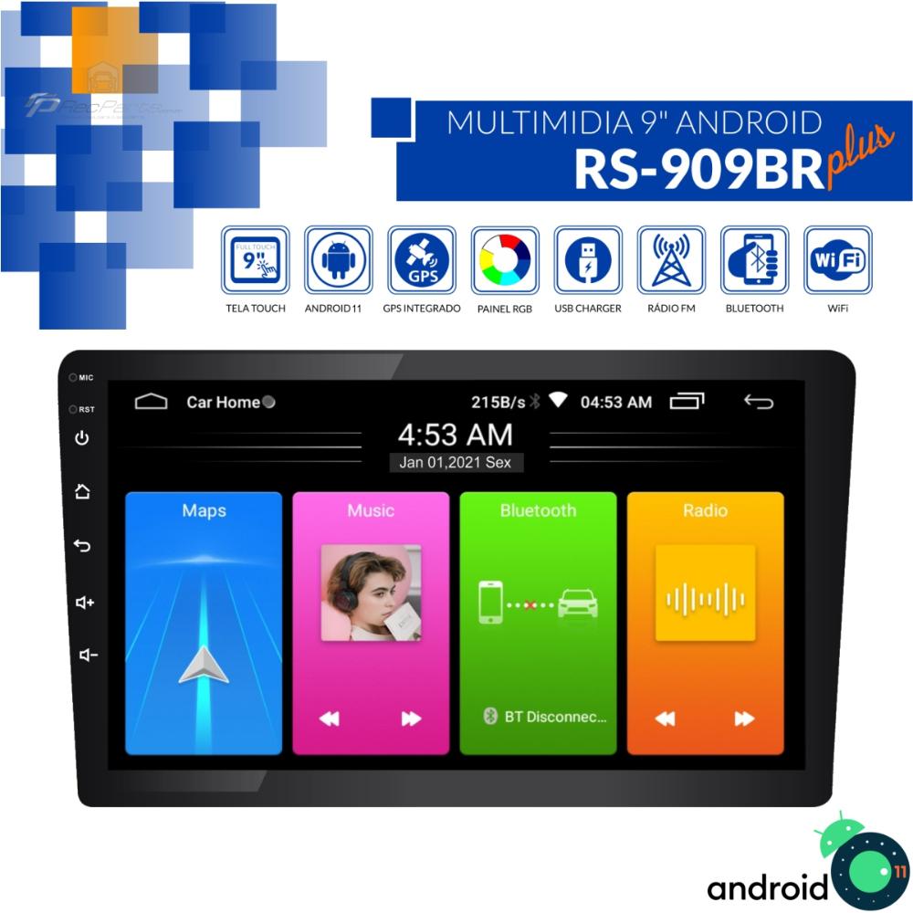 Central Multimídia Android 11 Roadstar 9" RS-909BR Plus Wifi USB Bluetooth Gps Espelhamento Menor preço em Central Multimídia Android 11 Roadstar 9" RS-909BR Plus Wifi USB Bluetooth Gps Espelhamento