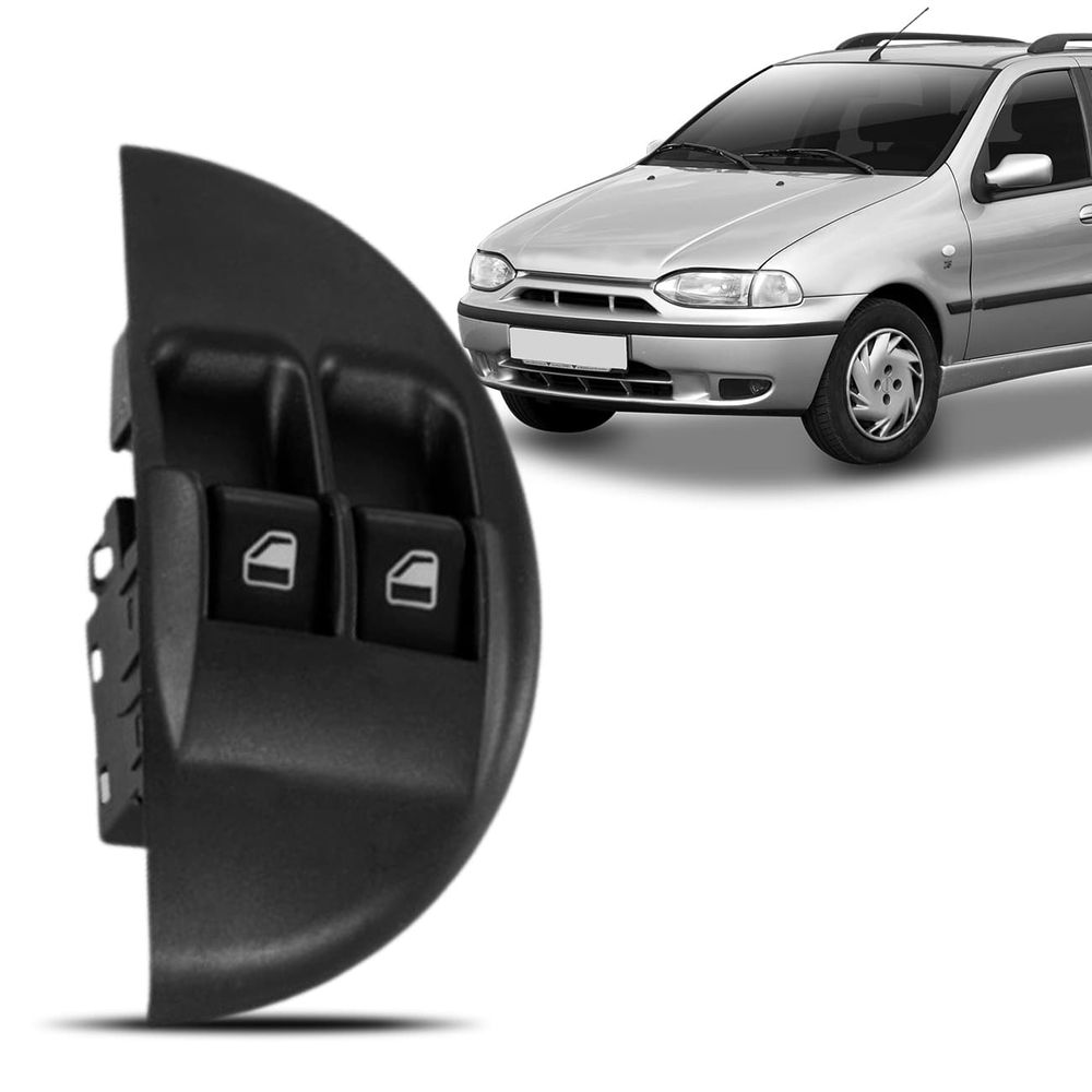 Botão Interruptor Vidro Elétrico Duplo Palio Fire Weekend Siena Strada 1996 a 2001 Lado Esquerdo Menor preço em Botão Interruptor Vidro Elétrico Duplo Palio Fire Weekend Siena Strada 1996 a 2001 Lado Esquerdo