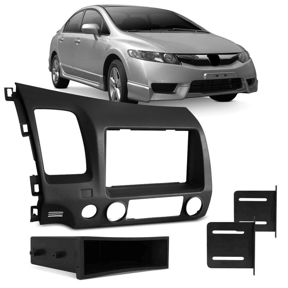 Moldura Painel 1 e 2 Din 7" New Civic 2007 a 2011 Grafite Fosco Padrão Japonês Chinês Menor preço em Moldura Painel 1 e 2 Din 7" New Civic 2007 a 2011 Grafite Fosco Padrão Japonês Chinês