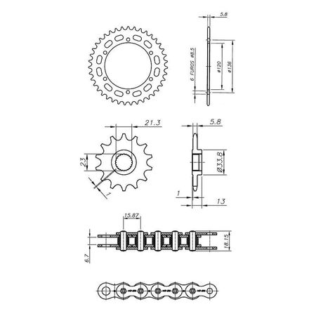 Kit Relação Transmissão Moto Honda Cbx 250 Twister 2001 a 2008