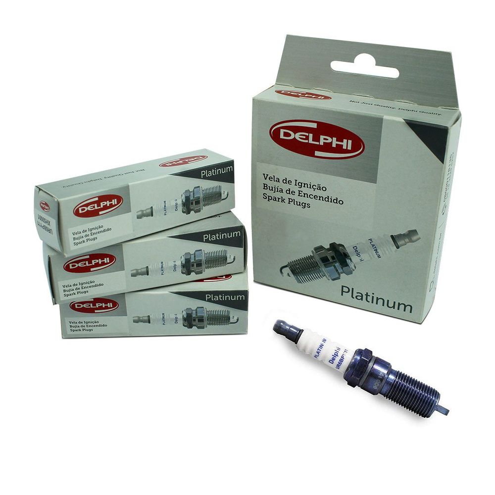 Jogo 04 Velas Ignição Delphi Platinum Nissan Grand Livina, March, Sentra, Tiida, Versa, X-Trail, Livina, Renault Fluence Menor preço em Jogo 04 Velas Ignição Delphi Platinum Nissan Grand Livina, March, Sentra, Tiida, Versa, X-Trail, Livina, Renault Fluence