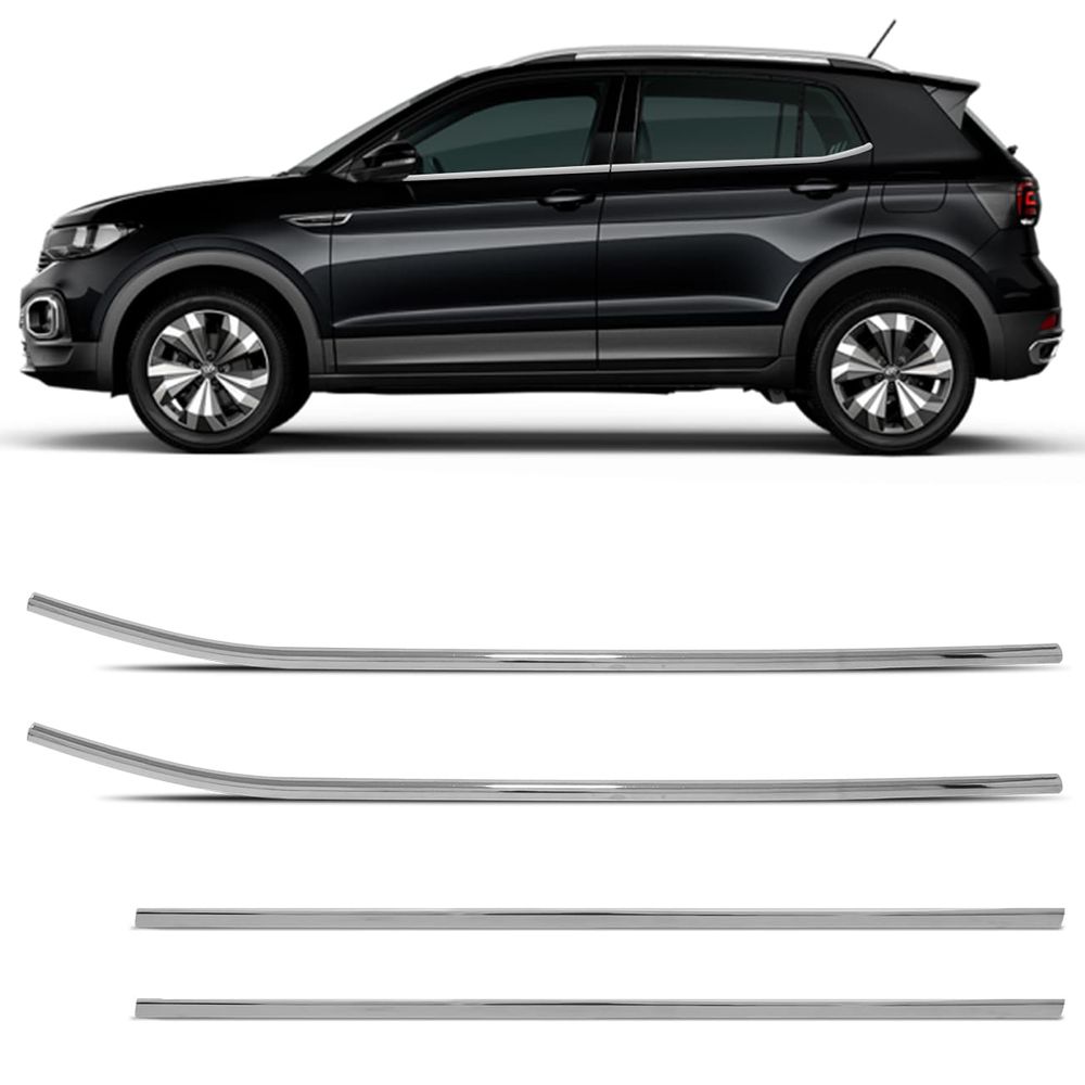 Jogo de Friso Pestana da Porta T-Cross 2019 2020 2021 2022 Cromado Menor preço em Jogo de Friso Pestana da Porta T-Cross 2019 2020 2021 2022 Cromado