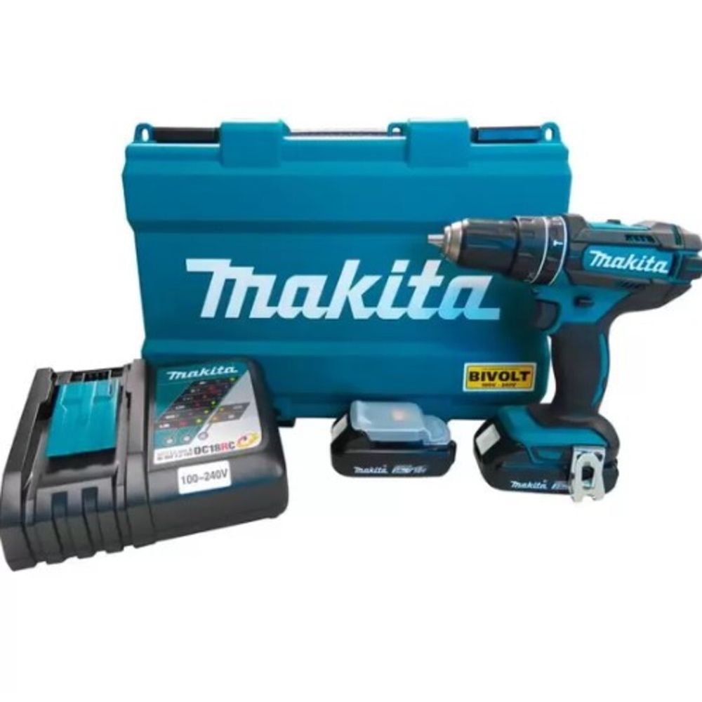 Parafusadeira Furadeira de Impacto 1/2" 18V c/ Maleta e 2 Baterias DHP482RAE Makita Menor preço em Parafusadeira Furadeira de Impacto 1/2" 18V c/ Maleta e 2 Baterias DHP482RAE Makita