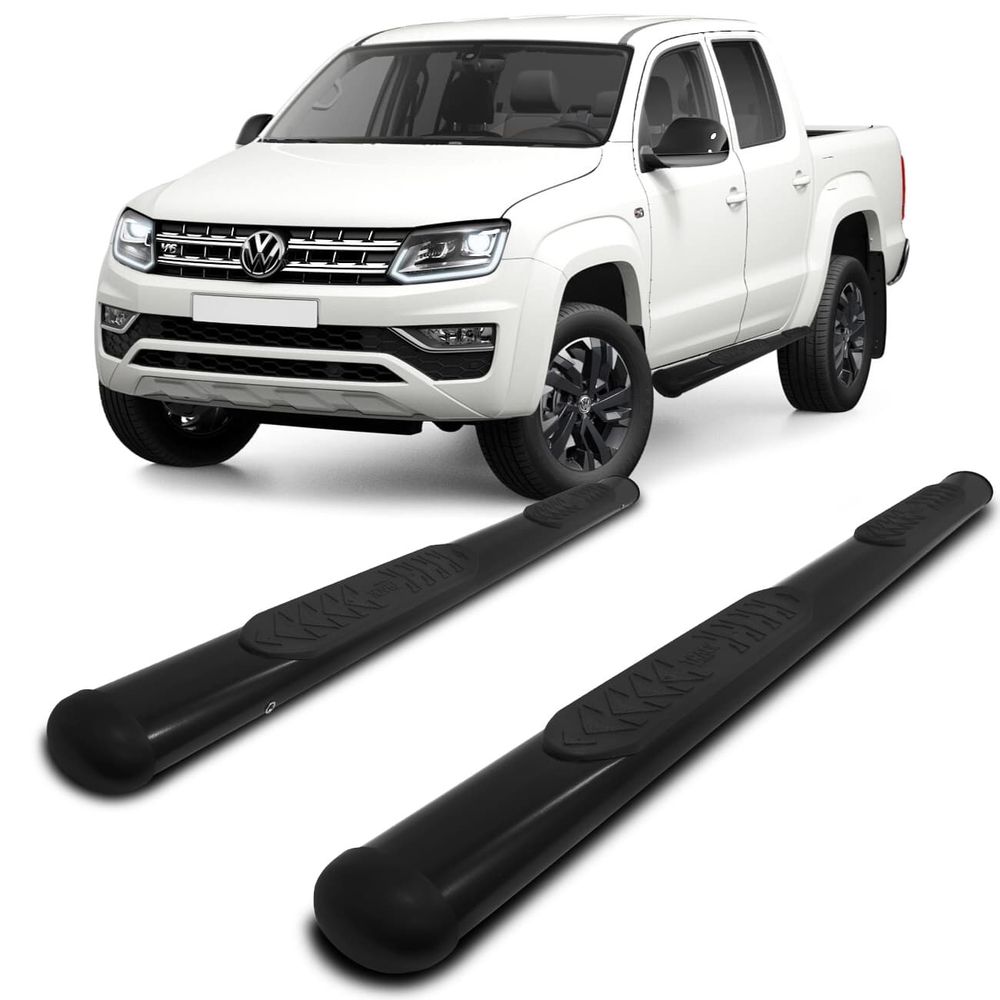Estribo Lateral Amarok 2010 a 2022 Cabine Dupla Preto Oblongo Oval Menor preço em Estribo Lateral Amarok 2010 a 2022 Cabine Dupla Preto Oblongo Oval