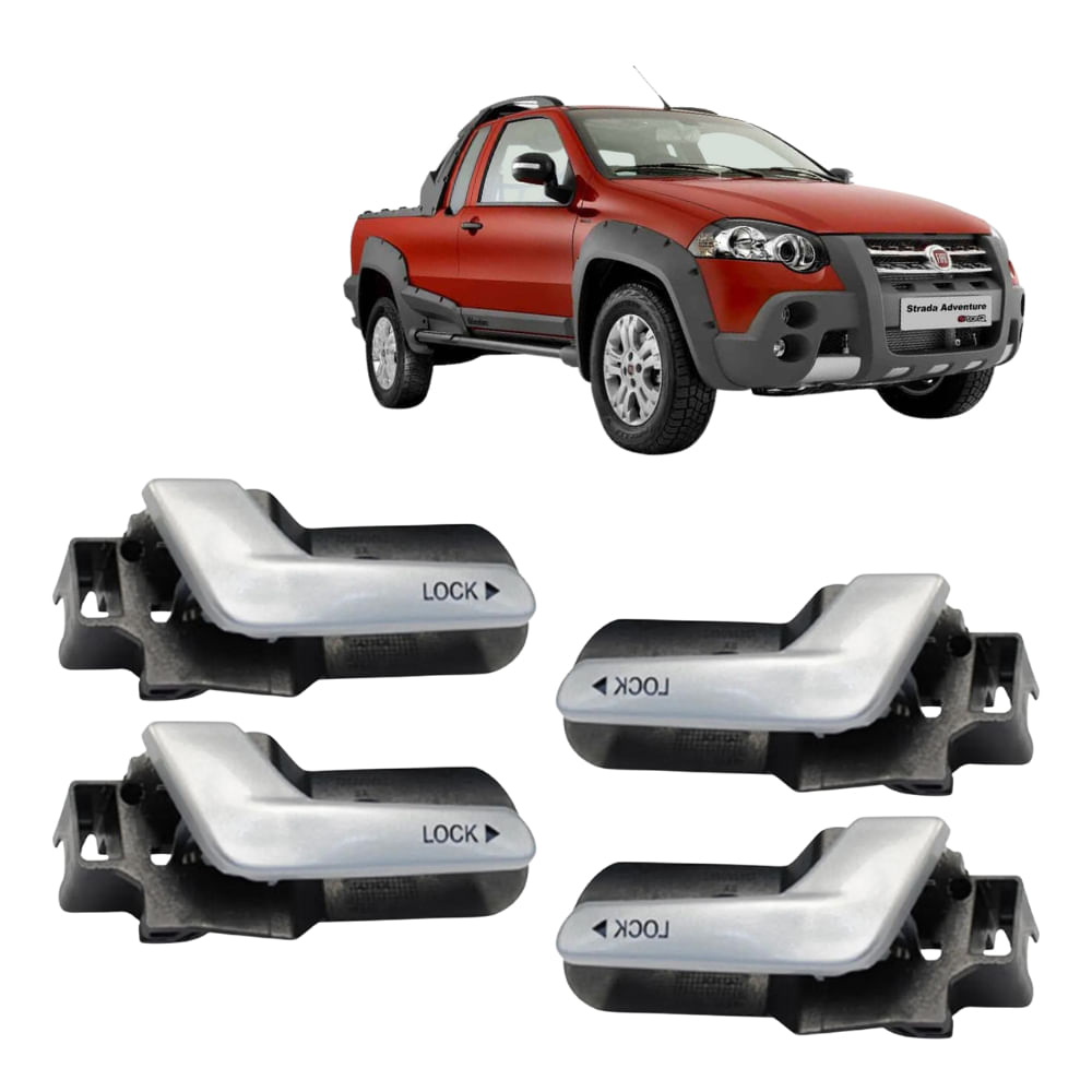 Kit 4 Gatilho Puxador Interno Da Maçaneta Strada Até 2016 Menor preço em Kit 4 Gatilho Puxador Interno Da Maçaneta Strada Até 2016