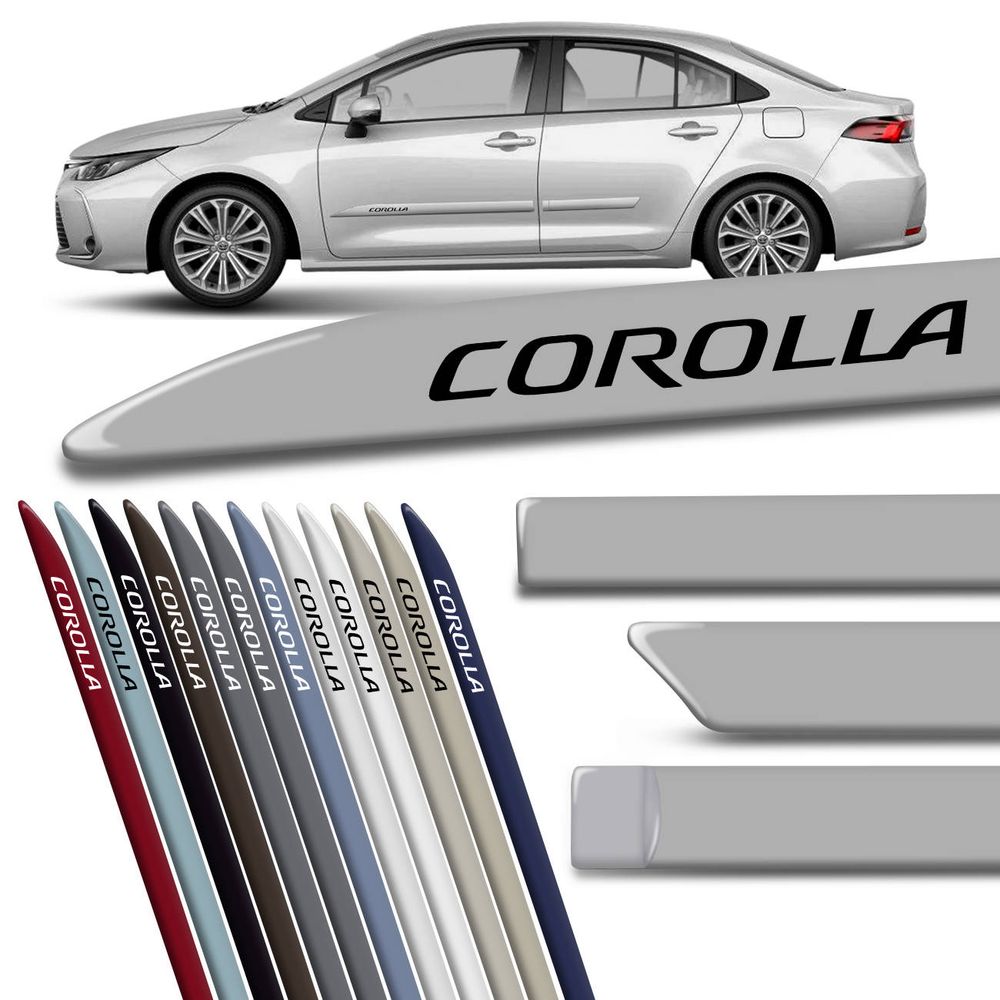 Jogo Friso Lateral Corolla 2008 a 2024 Cor Original Facão Menor preço em Jogo Friso Lateral Corolla 2008 a 2024 Cor Original Facão