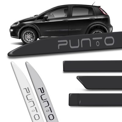 Jogo Friso Lateral Cor Original e Calha de Chuva Fiat Punto