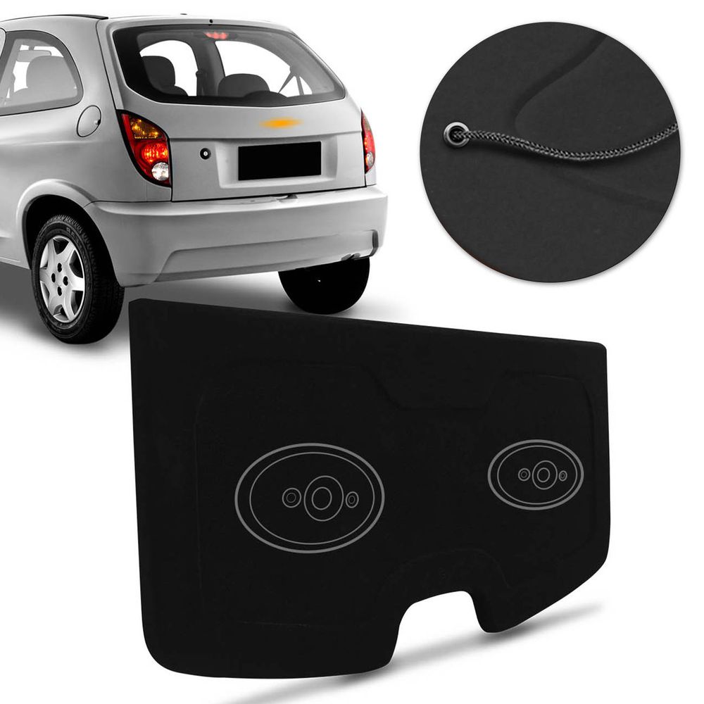 Tampão Porta Malas Celta 2000 a 2017 Carpete Preto Furos Alto Falante 6x9 Bagagito + Cordinha Menor preço em Tampão Porta Malas Celta 2000 a 2017 Carpete Preto Furos Alto Falante 6x9 Bagagito + Cordinha