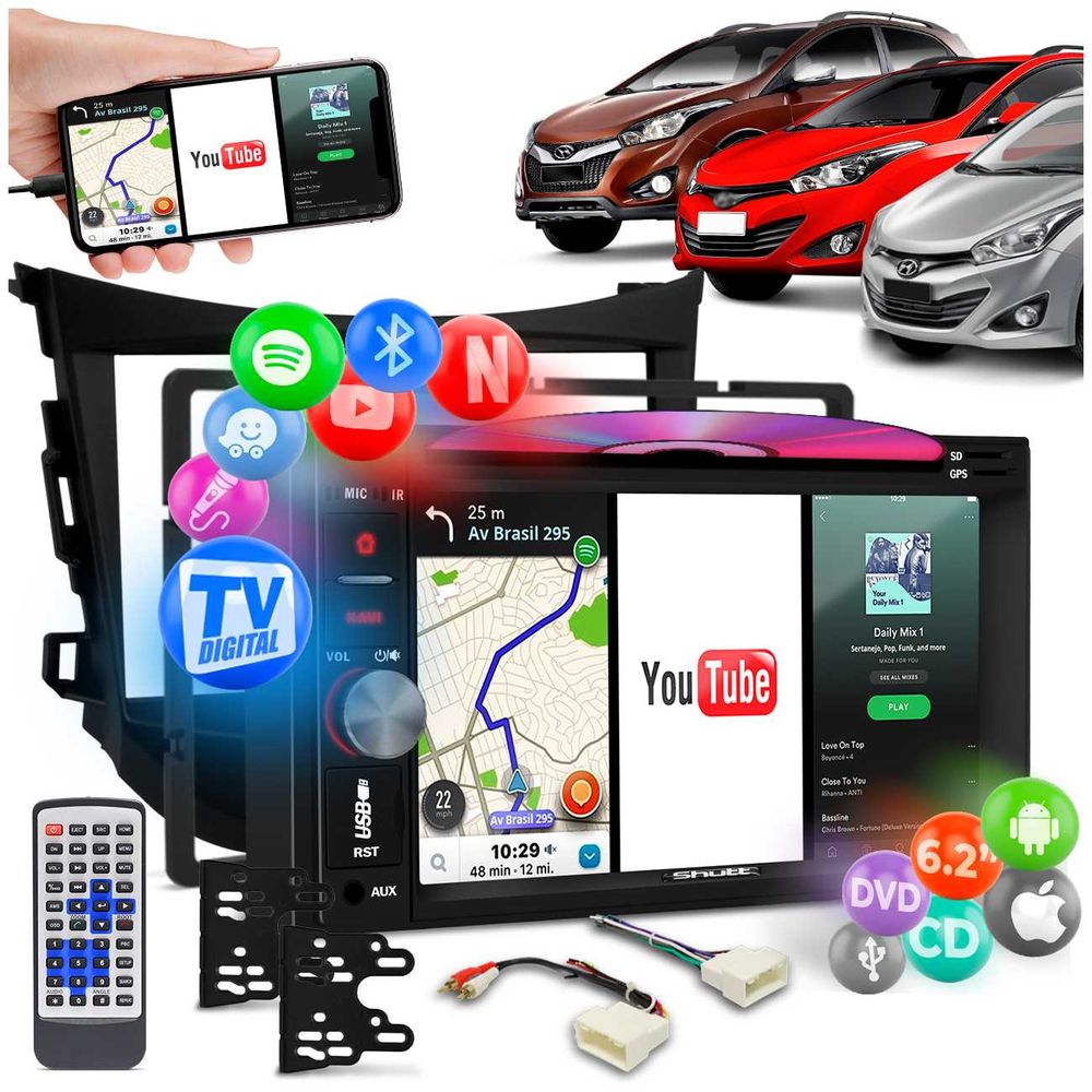 Central Multimídia HB20 TV Digital Espelha Android IOS Chicote Plug and Play Shutt Dakota Menor preço em Central Multimídia HB20 TV Digital Espelha Android IOS Chicote Plug and Play Shutt Dakota