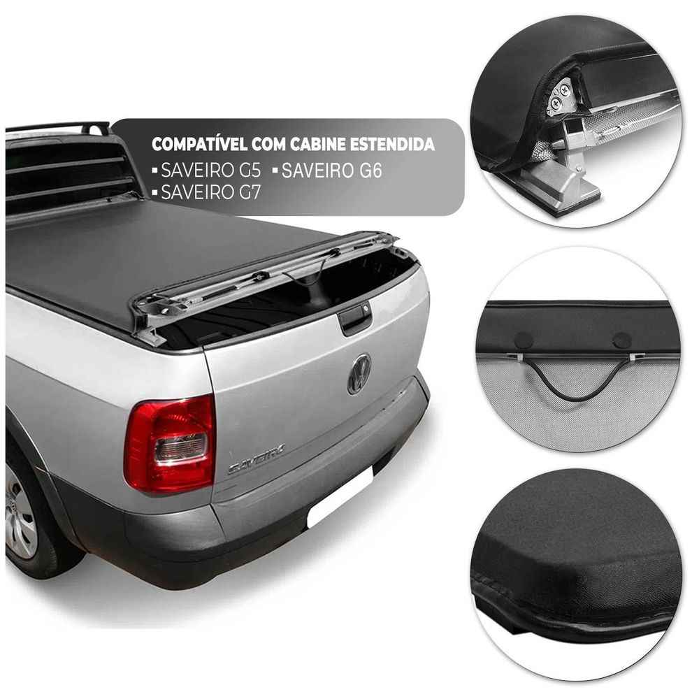 Capota Marítima Saveiro G5 G6 G7 2010 a 2022 Cabine Estendida Sem Ganchos Speed Tech Trek Preta Menor preço em Capota Marítima Saveiro G5 G6 G7 2010 a 2022 Cabine Estendida Sem Ganchos Speed Tech Trek Preta