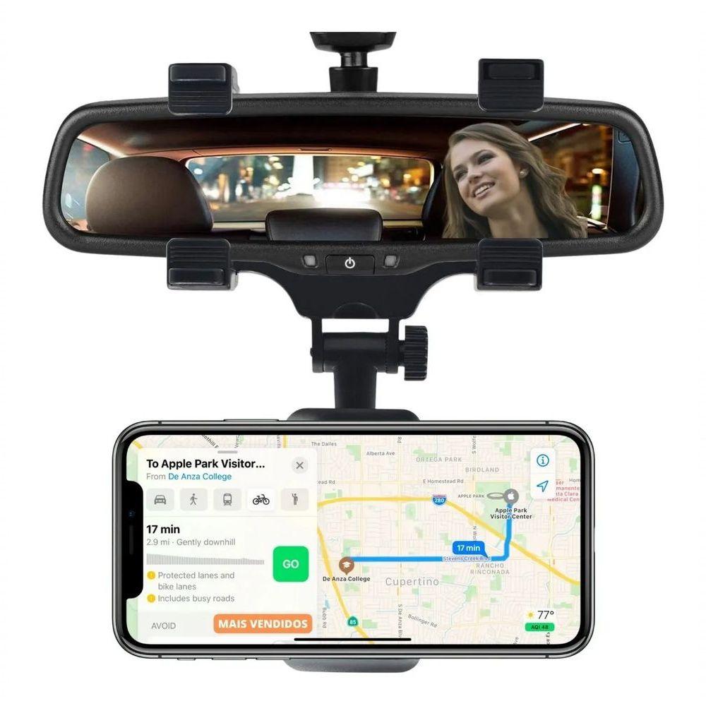 Suporte Pra Celular Veicular Encaixe Retrovisor 360° Carro Menor preço em Suporte Pra Celular Veicular Encaixe Retrovisor 360° Carro
