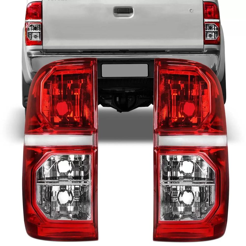 Par Lanterna Traseira Hilux Pickup 2012 2013 2014 2015 Bicolor Vermelha e Cristal Canto Menor preço em Par Lanterna Traseira Hilux Pickup 2012 2013 2014 2015 Bicolor Vermelha e Cristal Canto