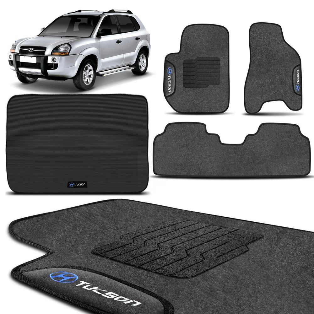 Jogo Tapete Hyundai Tucson 2005 a 2015 Bordado Grafite 3 Peças + Carpete Porta Malas Grafite 1 Peça Menor preço em Jogo Tapete Hyundai Tucson 2005 a 2015 Bordado Grafite 3 Peças + Carpete Porta Malas Grafite 1 Peça