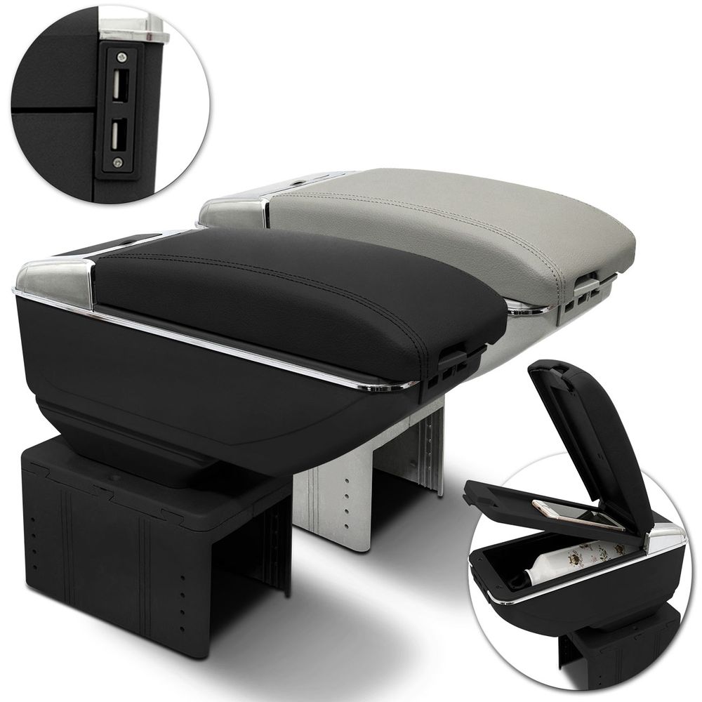 Encosto Descanso Braço Apoio 7 USB Universal Porta Objetos Courvin Preto Cinza com Cromado Retrátil Menor preço em Encosto Descanso Braço Apoio 7 USB Universal Porta Objetos Courvin Preto Cinza com Cromado Retrátil