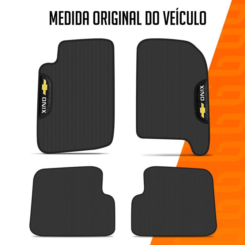 Jogo de Tapetes em PVC Chevrolet Onix Preto - Connect Parts