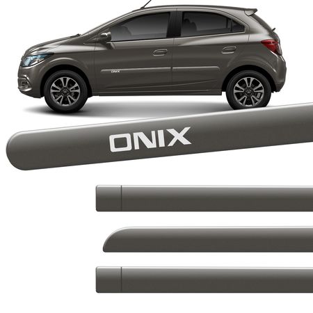 Jogo de Friso Lateral Onix 2012 Cinza Mond - Connect Parts