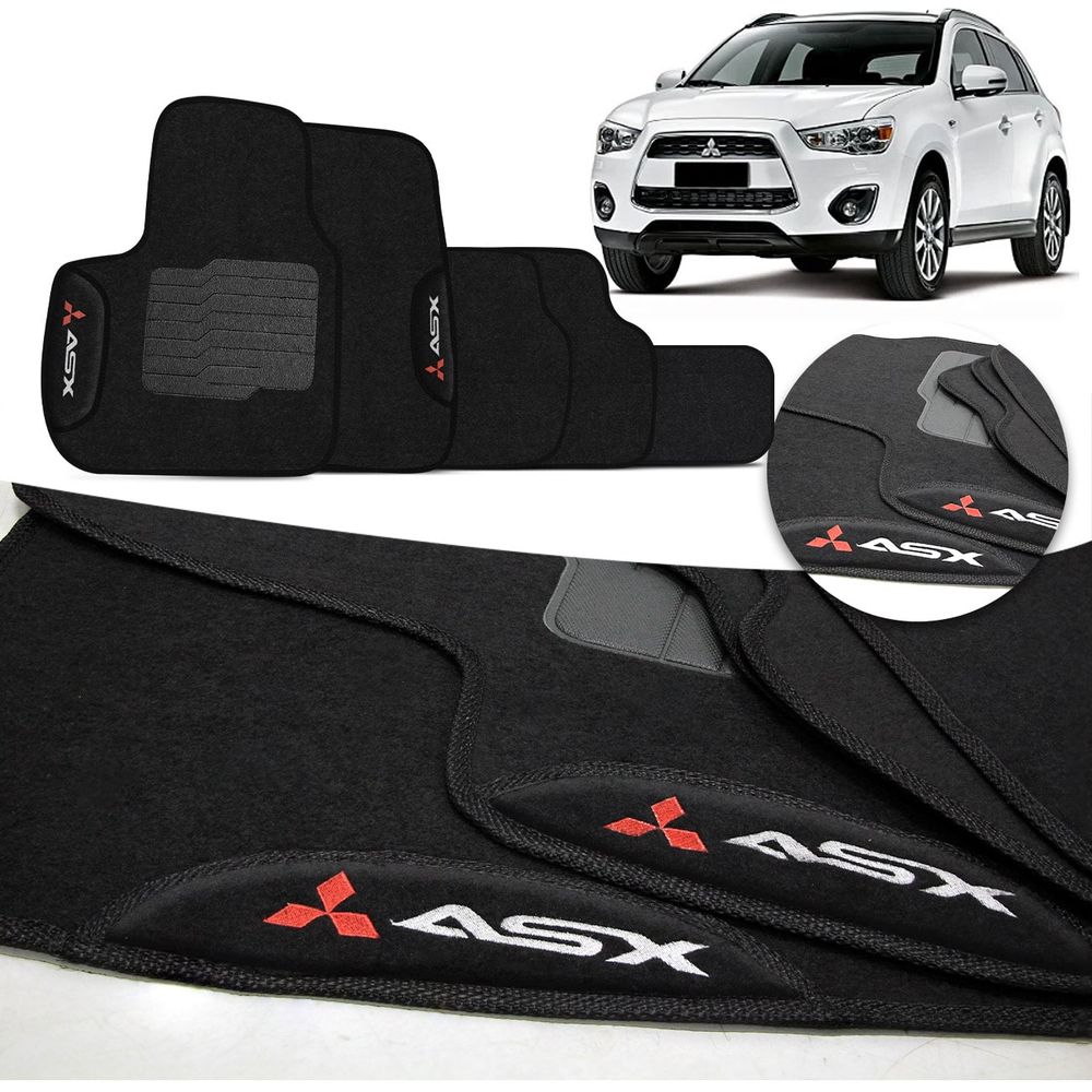Jogo de Tapete Carpete ASX 2010 a 2014 Preto Grafite Cinza Claro Com Logo Bordado Concept 3D 5 Peças Menor preço em Jogo de Tapete Carpete ASX 2010 a 2014 Preto Grafite Cinza Claro Com Logo Bordado Concept 3D 5 Peças