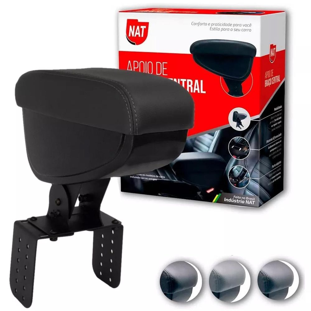 Encosto Descanso de Braço Apoio Universal Porta Objetos Couro Ecológico Preto Grafite Cinza Retrátil Menor preço em Encosto Descanso de Braço Apoio Universal Porta Objetos Couro Ecológico Preto Grafite Cinza Retrátil