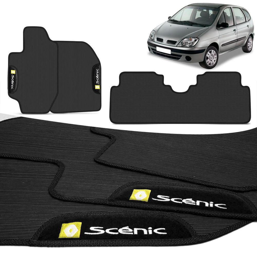 Jogo de Tapetes PVC Scenic 1999 a 2011 Preto Logo Bordado Concept 3D 3 Peças Menor preço em Jogo de Tapetes PVC Scenic 1999 a 2011 Preto Logo Bordado Concept 3D 3 Peças