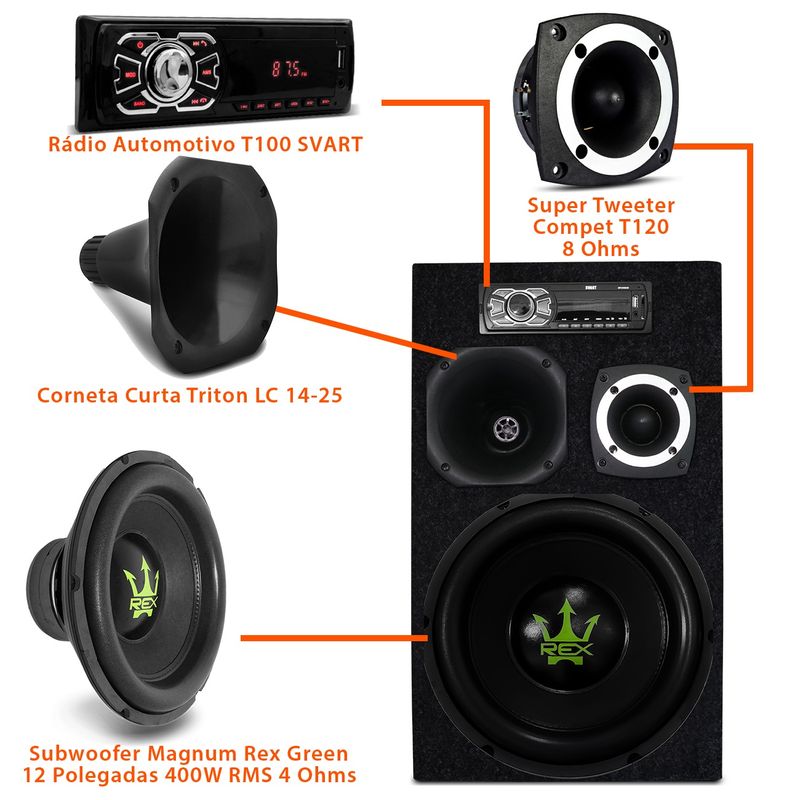 Caixa de Som Bob Amplificadora 6” 560W LED - Connect Parts