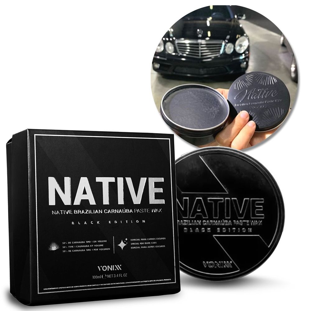 Cera Automotiva Native Wax Black Edition 100ml Vonixx Menor preço em Cera Automotiva Native Wax Black Edition 100ml Vonixx