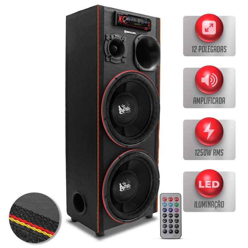 Caixa Trio Residencial Bob Ativa 440W Shutt Beats 12 + MP3