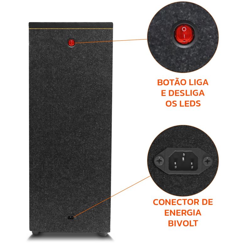 Caixa Bob Residencial Bomber Vertical 6 Ativa 100w Bluetooth