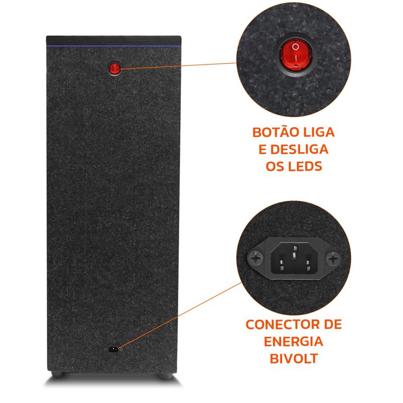 Caixa de Som Bob Amplificadora 6” 560W LED - Connect Parts