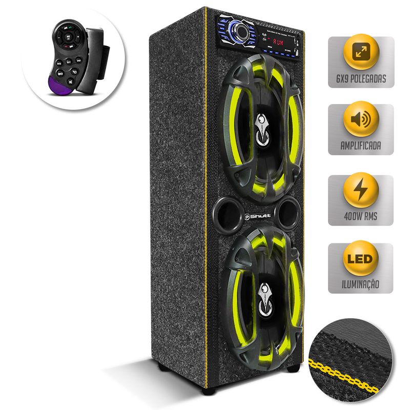 Caixa Bob Residencial Vertical 6 Ativa 100w Bt/usb/sd/aux/fm