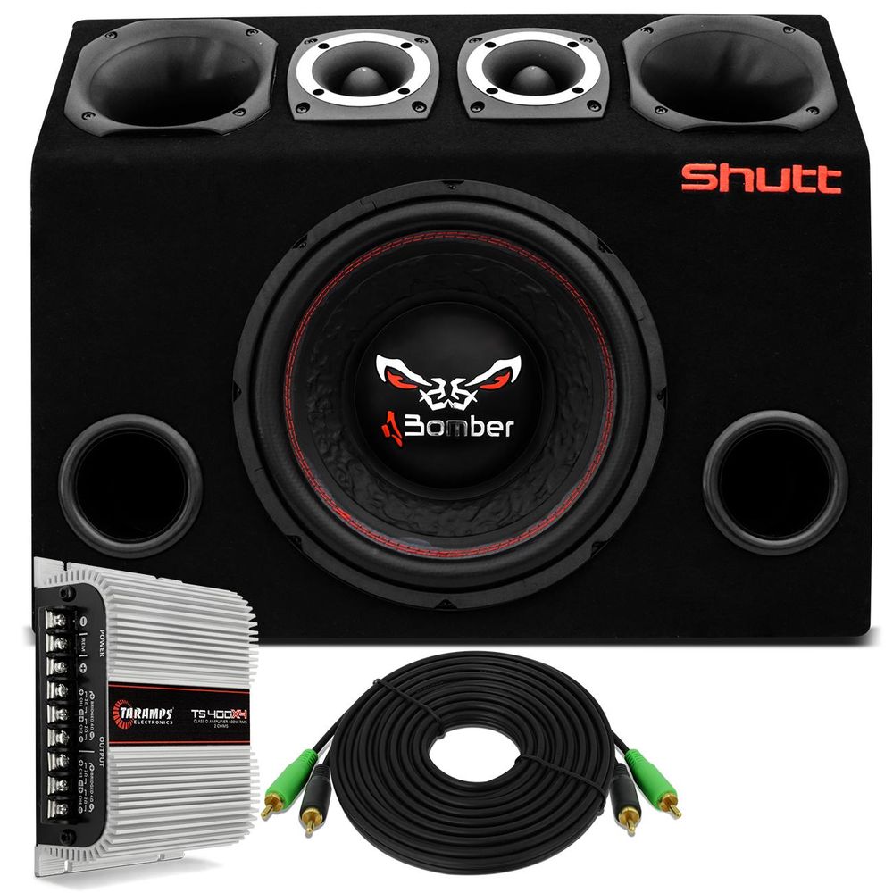 Caixa Trio Completa 1080W Bicho Papão Subwoofer 12" + Tweeters + Drivers + Módulo Taramps Montada Menor preço em Caixa Trio Completa 1080W Bicho Papão Subwoofer 12" + Tweeters + Drivers + Módulo Taramps Montada