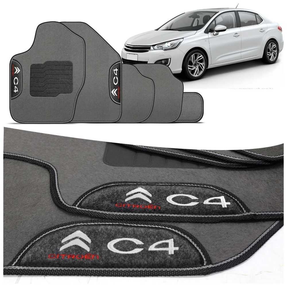 Jogo de Tapete Carpete C4 Lounge 2014 a 2018 Cinza Claro Logo Bordado Concept 3D 5 Peças Menor preço em Jogo de Tapete Carpete C4 Lounge 2014 a 2018 Cinza Claro Logo Bordado Concept 3D 5 Peças